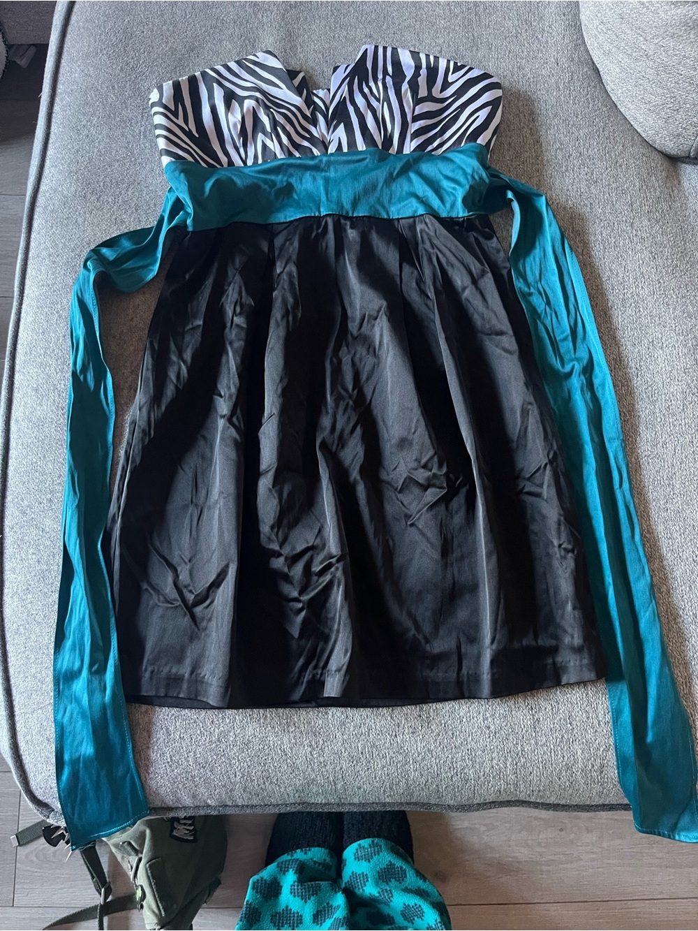 Zebra Strapless Y2K dress